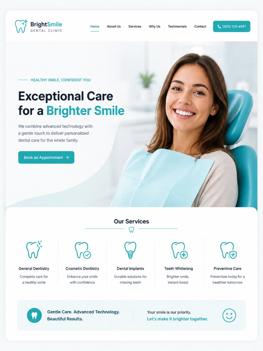 BrightSmile Dental landing page